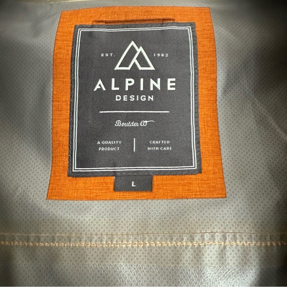 ALPINE DESIGN Altitude Hooded Lightweight Waterproof Rain Jacket, Orange, Large - Picture 10 of 11